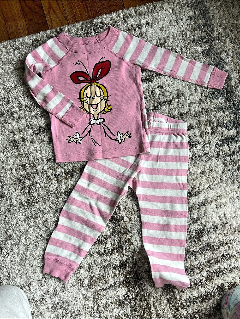 Hanna Andersson Dr. Seuss Cindy-Lou Who Long John Pajamas Pajama Set Pink &